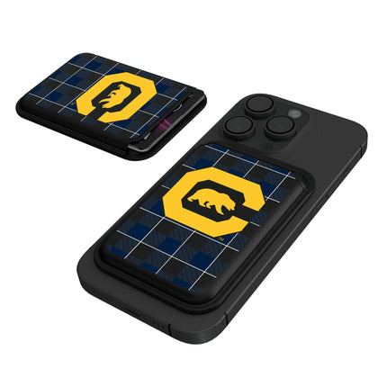University of California Berkeley Golden Bears Plaid Black Magnetic Credit Card Wallet