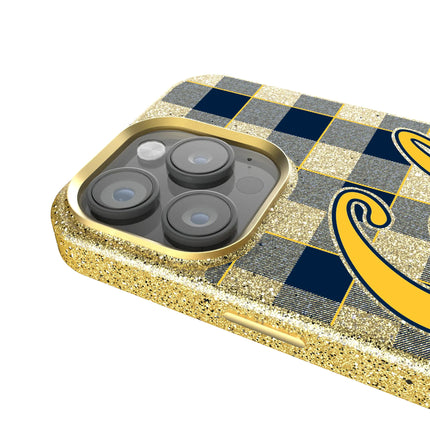 University of California Berkeley Golden Bears Plaid Bling Phone Case for Apple iPhone