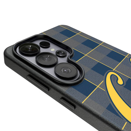 University of California Berkeley Golden Bears Plaid MagSafe Compatible Phone Case for Samsung Galaxy