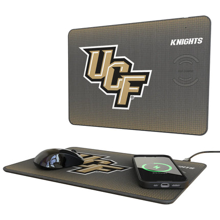 University of Central Florida Golden Knights Linen 15-Watt Wireless Charger and Mouse Pad