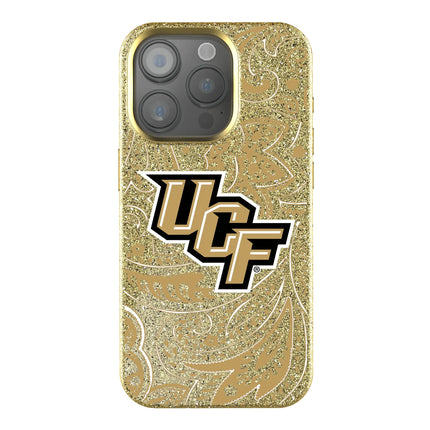 University of Central Florida Golden Knights Paisley Bling Phone Case for Apple iPhone