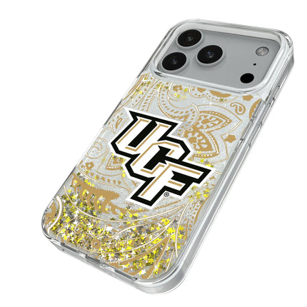 University of Central Florida Golden Knights Paisley Glitter Phone Case for Apple iPhone