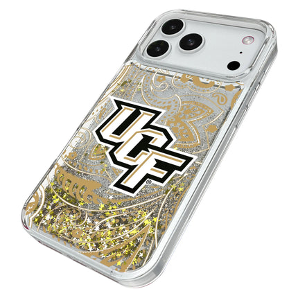 University of Central Florida Golden Knights Paisley Glitter Phone Case for Apple iPhone