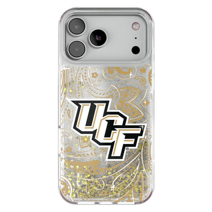 University of Central Florida Golden Knights Paisley Glitter Phone Case for Apple iPhone
