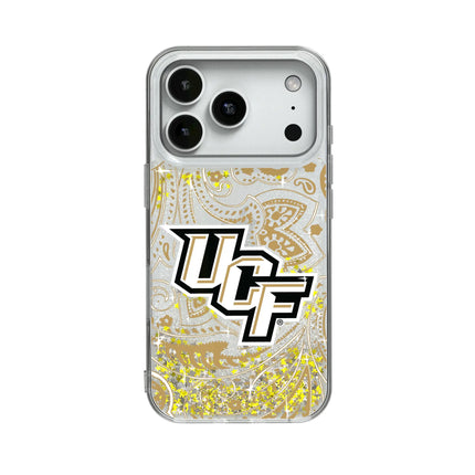 University of Central Florida Golden Knights Paisley Glitter Phone Case for Apple iPhone