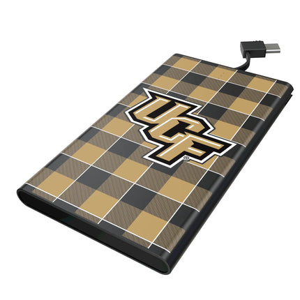 University of Central Florida Golden Knights Plaid 5000mAh Flat Powerbank