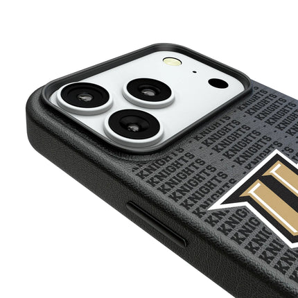 University of Central Florida Golden Knights Text Backdrop MagSafe Compatible Phone Case for Apple iPhone