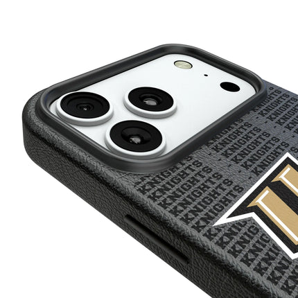 University of Central Florida Golden Knights Text Backdrop MagSafe Compatible Phone Case for Apple iPhone