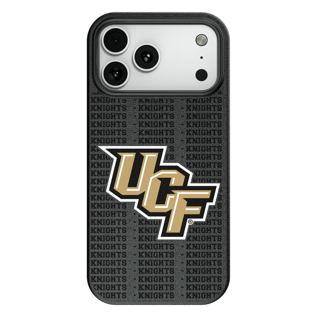University of Central Florida Golden Knights Text Backdrop MagSafe Compatible Phone Case for Apple iPhone