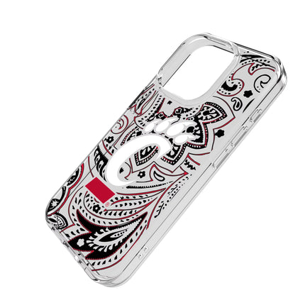 University of Cincinnati Bearcats Paisley Clear Phone Case for Apple iPhone