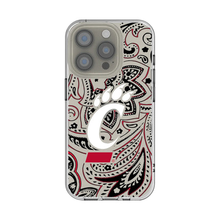 University of Cincinnati Bearcats Paisley Clear Phone Case for Apple iPhone
