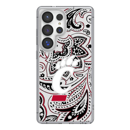 University of Cincinnati Bearcats Paisley Clear Phone Case for Samsung Galaxy