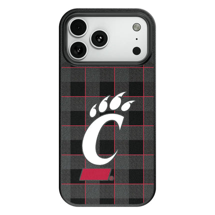 University of Cincinnati Bearcats Plaid MagSafe Compatible Phone Case for Apple iPhone