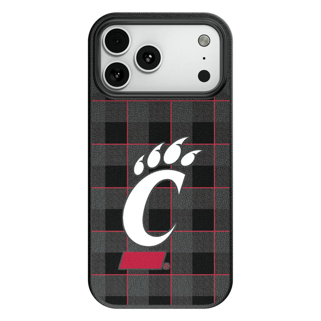 University of Cincinnati Bearcats Plaid MagSafe Compatible Phone Case for Apple iPhone