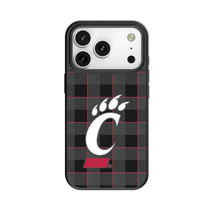 University of Cincinnati Bearcats Plaid MagSafe Compatible Phone Case for Apple iPhone