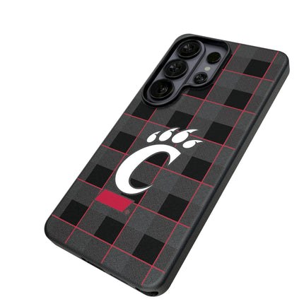 University of Cincinnati Bearcats Plaid MagSafe Compatible Phone Case for Samsung Galaxy