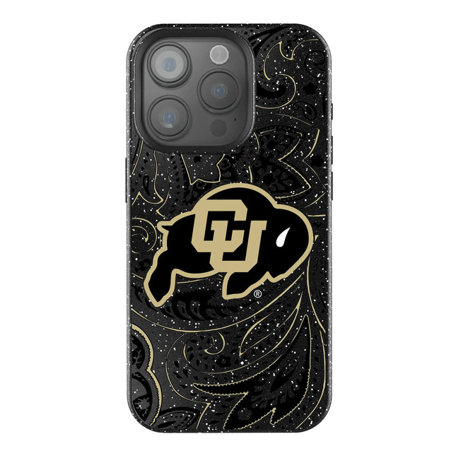 University of Colorado Buffaloes Paisley Black Bling Phone Case for Apple iPhone