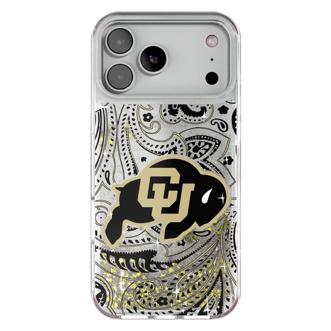 University of Colorado Buffaloes Paisley Glitter Phone Case for Apple iPhone