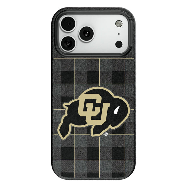 University of Colorado Buffaloes Plaid MagSafe Compatible Phone Case for Apple iPhone