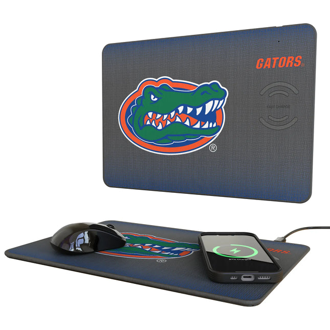 University of Florida Gators Linen 15-Watt Wireless Charger and Mouse Pad