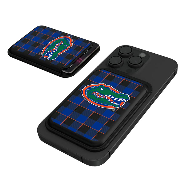 University of Florida Gators Plaid Black Magnetic Credit Card Wallet
