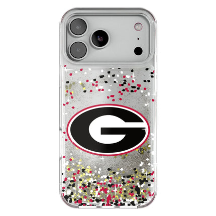 University of Georgia Bulldogs Confetti Glitter Phone Case for Apple iPhone