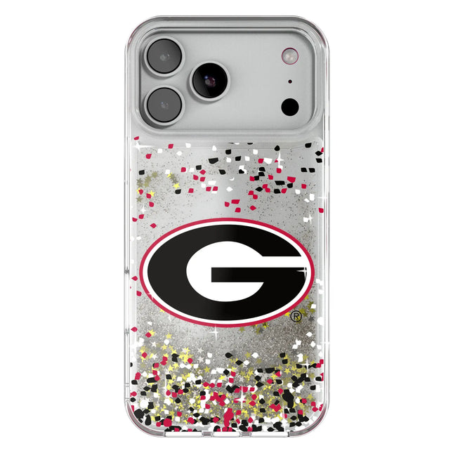 University of Georgia Bulldogs Confetti Glitter Phone Case for Apple iPhone