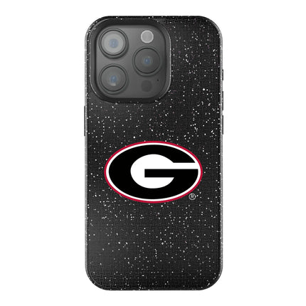 University of Georgia Bulldogs Linen Black Bling Phone Case for Apple iPhone