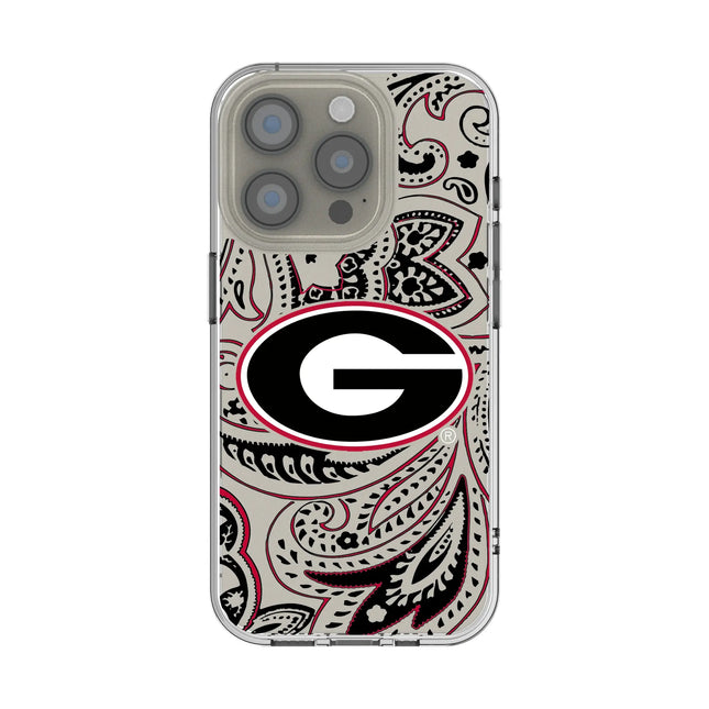 University of Georgia Bulldogs Paisley Clear Phone Case for Apple iPhone