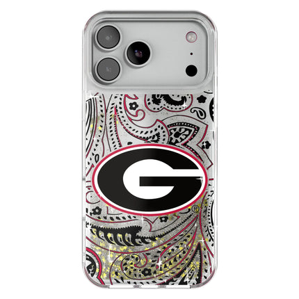 University of Georgia Bulldogs Paisley Glitter Phone Case for Apple iPhone