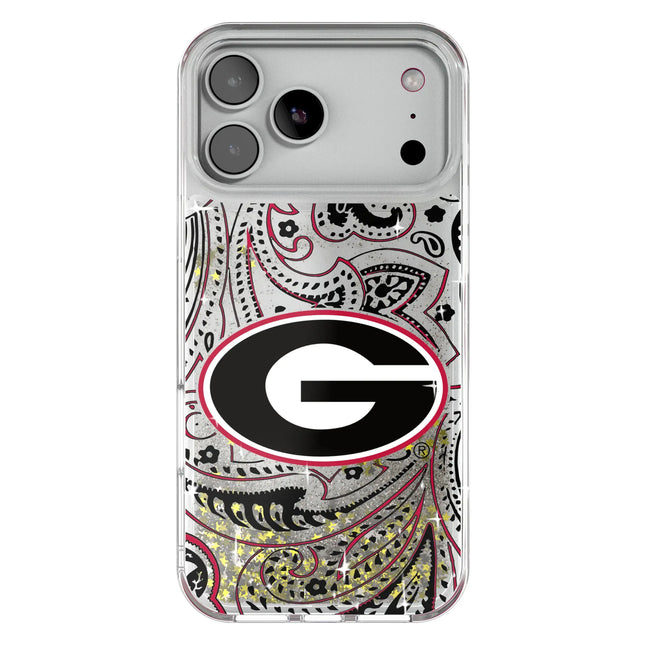 University of Georgia Bulldogs Paisley Glitter Phone Case for Apple iPhone
