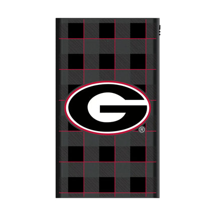University of Georgia Bulldogs Plaid 5000mAh Flat Powerbank