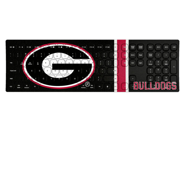 University of Georgia Bulldogs Stripe Curved Wireless Keyboard