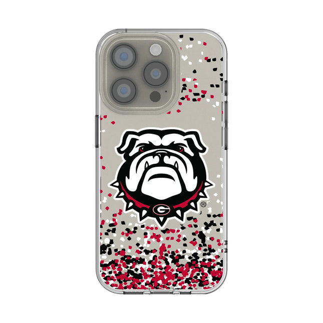 University of Georgia Bulldogs Uga Confetti Clear Phone Case for Apple iPhone