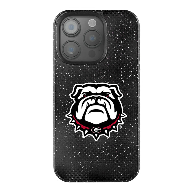 University of Georgia Bulldogs Uga Linen Black Bling Phone Case for Apple iPhone