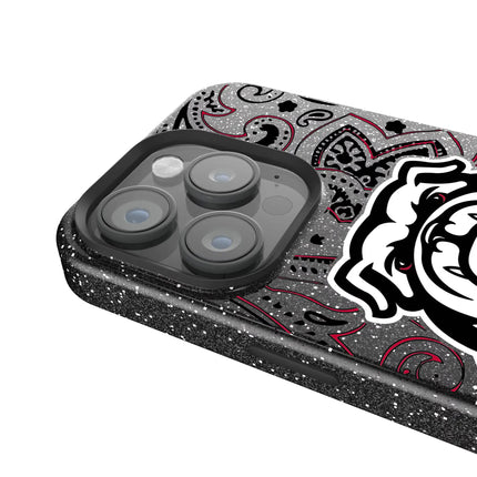 University of Georgia Bulldogs Uga Paisley Black Bling Phone Case for Apple iPhone