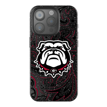 University of Georgia Bulldogs Uga Paisley Black Bling Phone Case for Apple iPhone