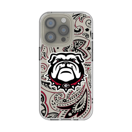 University of Georgia Bulldogs Uga Paisley Clear Phone Case for Apple iPhone