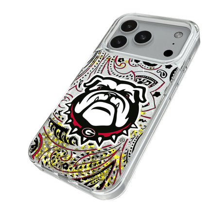 University of Georgia Bulldogs Uga Paisley Glitter Phone Case for Apple iPhone