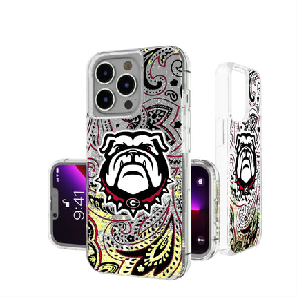 University of Georgia Bulldogs Uga Paisley Glitter Phone Case for Apple iPhone