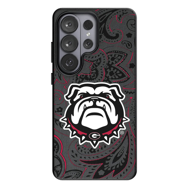 University of Georgia Bulldogs Uga Paisley MagSafe Compatible Phone Case for Samsung Galaxy