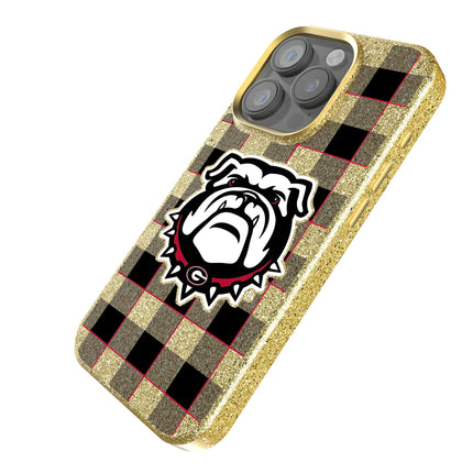 University of Georgia Bulldogs Uga Plaid Bling Phone Case for Apple iPhone
