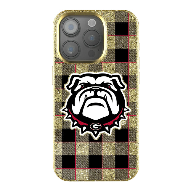 University of Georgia Bulldogs Uga Plaid Bling Phone Case for Apple iPhone