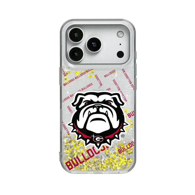 University of Georgia Bulldogs Uga Quadtile Glitter Phone Case for Apple iPhone