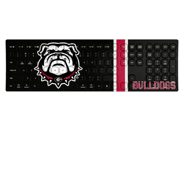 University of Georgia Bulldogs Uga Stripe Curved Wireless Keyboard