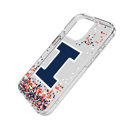 University of Illinois Fighting Illini Confetti Clear Phone Case for Apple iPhone