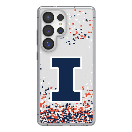 University of Illinois Fighting Illini Confetti Clear Phone Case for Samsung Galaxy