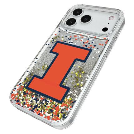 University of Illinois Fighting Illini Confetti Glitter Phone Case for Apple iPhone