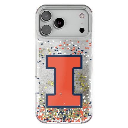 University of Illinois Fighting Illini Confetti Glitter Phone Case for Apple iPhone