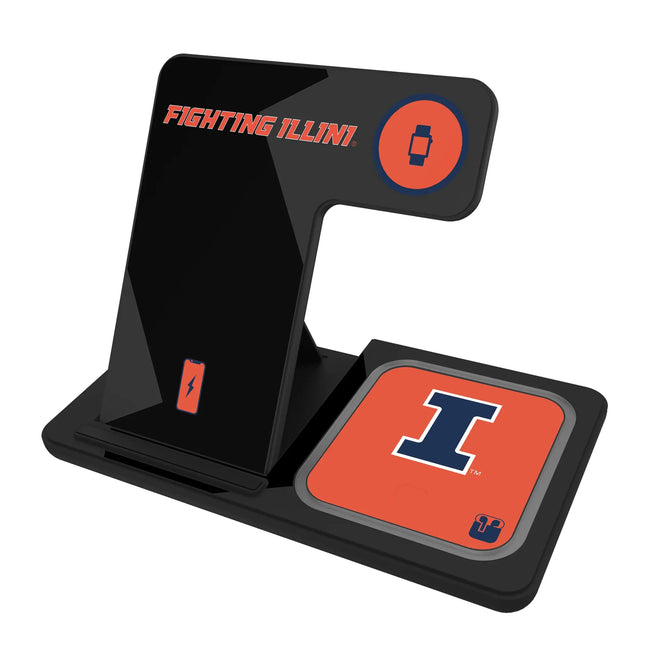 University of Illinois Fighting Illini Monocolor Tilt 3 in 1 Charging Station